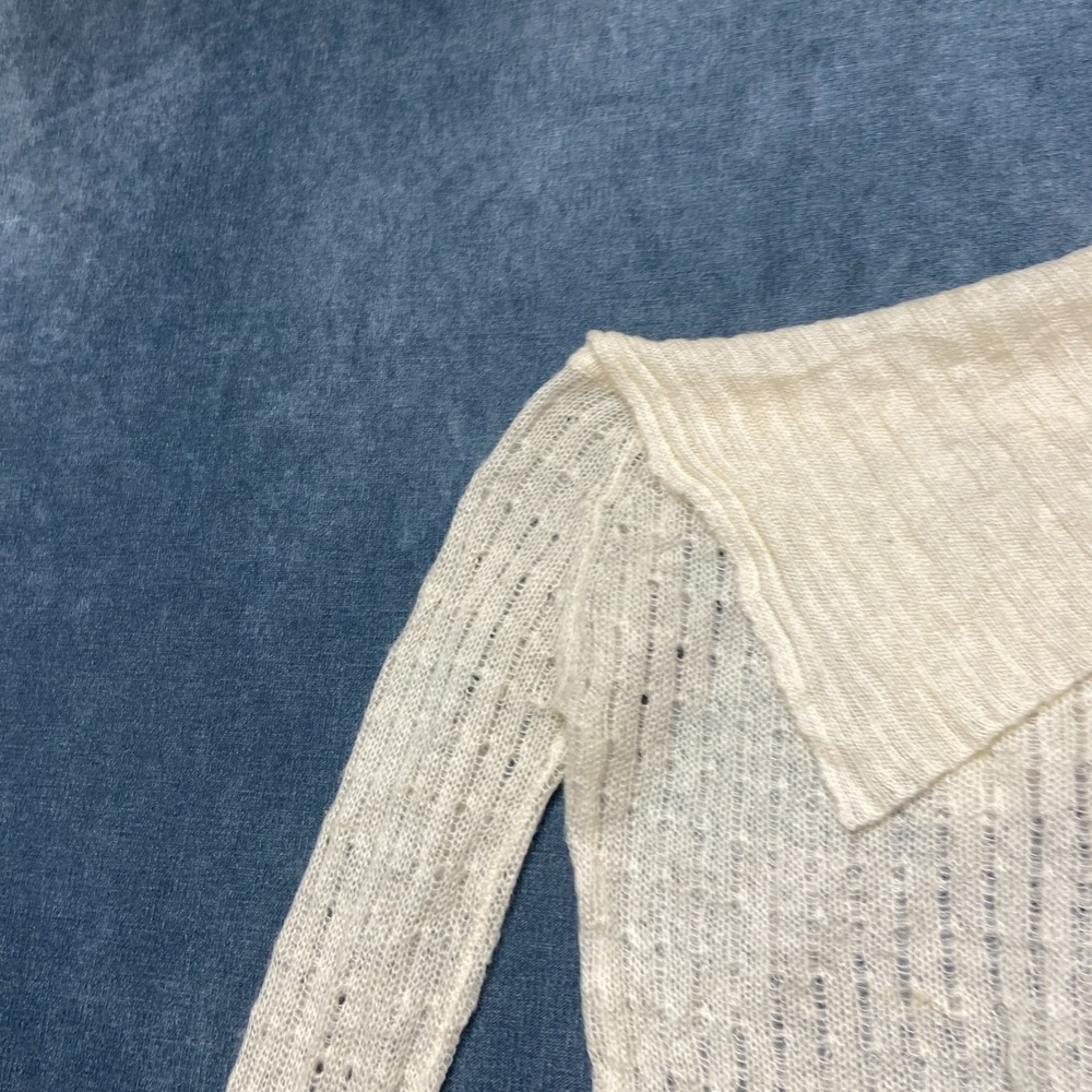 Y2K Guess Jeans Knit Top Womens Small Beige Wool Turtleneck Pullover - Picture 10 of 10